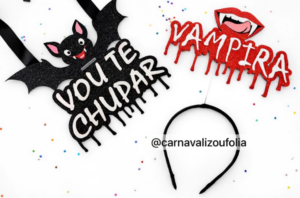 Kit Tiara Vampira e Placa Morcego