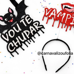 Kit Tiara Vampira e Placa Morcego