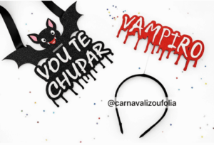 Kit Tiara Vampiro e Placa Morcego