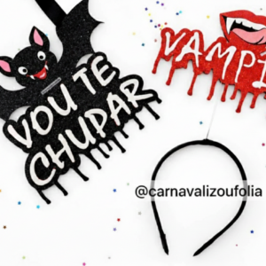 Kit Vampiro Tiara e Plaquinha